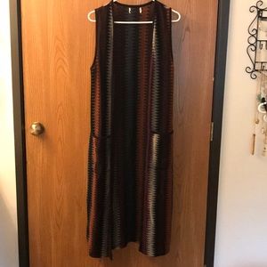 Multicolored Knit Duster Vest